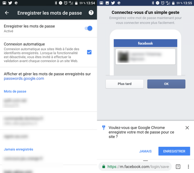 application android pour mot de passe